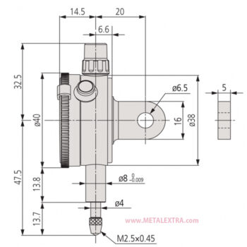 Alternative view of MITUTOYO Compact Dial Test Indicator 5mm (1mm) 1044S