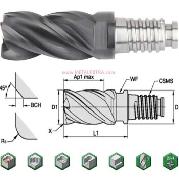 Alternative view of WIDIA Solid Endmill VariMill 4X47 4X48 4-Flute Haimer Safe-Lock Shank