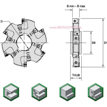 Alternative view of WIDIA Indexable Side Cutter Arbor Mount M900 Series Slotting Mills