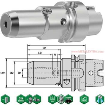 Alternative view of WIDIA HSK Hydraulic Chucks Standard HP Line HC-HSK Form A Series