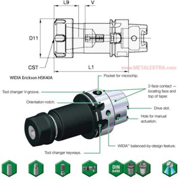WIDIA HSK Series  Erickson™ ER Single-Angle Collet Chuck - Image 2