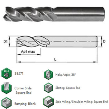 Alternative view of WIDIA Solid Carbide End Mills AluSurf 5103 List 3350935