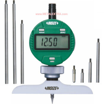 INSIZE Digital Depth Gage 2141 Series (Data out, Accuracy ±20µm) Flat Base, Pointed Anvil SR0.4 + Ball Tip SR3 Stroke; 12.7mm/0.5 Inch, Range; 0-300mm/0-12 Inch - Image 3