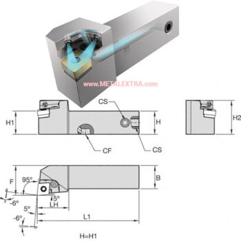 KENNAMETAL Kenlever Holder Negative Inserts PCLN 95° Through Coolant PCLNL 2525X12C - Image 3
