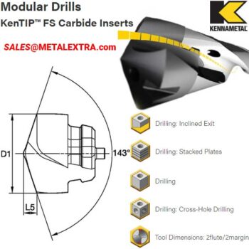 KENNAMETAL Modular Drill KenTIP FS Inserts HPG KCP15A No Internal Coolant Channels - Image 4