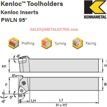 Alternative view of KENNAMETAL Kenloc™ Toolholders PWLN 95° For Negative Style Inserts