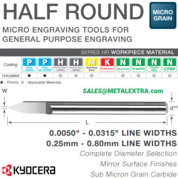 Alternative view of KYOCERA Carbide Micro Half Round Engraving Tool HR ø3mm