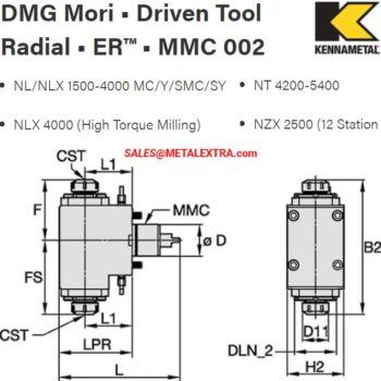 KENNAMETAL Turret Adapted Clamping Units DMG MORI Driven Tool Radial ER™ MMC 002 - Image 2