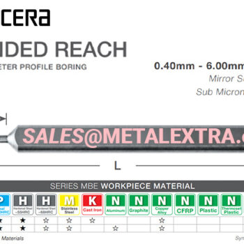 Alternative view of KYOCERA Internal Diameter Profile Boring Bars Extended Reach MBE ⌀0.40mm - ⌀6.00mm