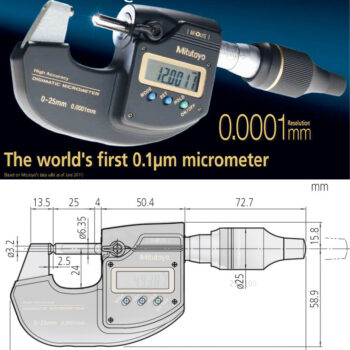 MITUTOYO ABS High Accuracy Micrometer (293-100) ø25mm, Resolution 0,1μm - Image 5