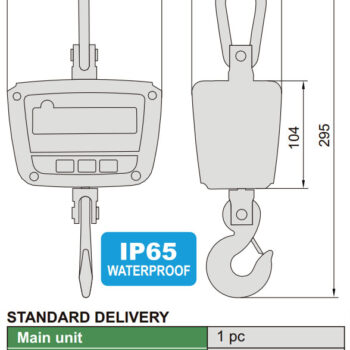 INSIZE Digital Crane Weighing Scale 8201 (Rechargeable, alloy casting) Water resist IP65, Range; 50kg - 300Kg - Image 4