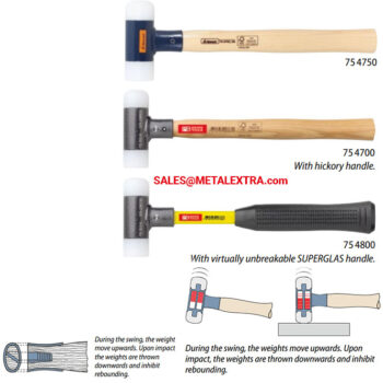 PB SWISS TOOLS Copper soft-faced dead blow mallet PB 306 Cu Hickory wood handle 754810 - Image 3