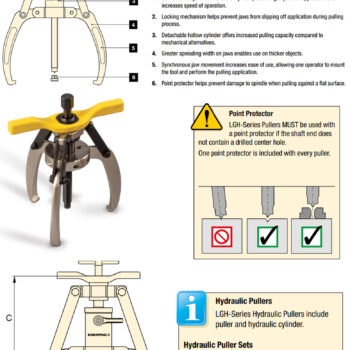 ENERPAC Hydraulic Lock-Grip Puller LGH314 (3 Jaw capacity range; ≤125 kN) Jaw Spread; 125mm - 380mm - Image 3