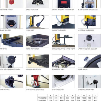 Alternative view of FUHO Contour Bandsaw VBS-3613 (Blade motor; 3 HP/2.2 KW × 3 Phase) Cutting height max 330mm / 13 inch