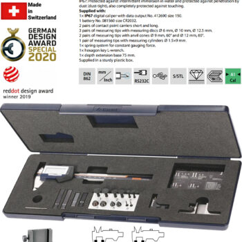 GARANT Waterproof Caliper 412845 Complete Set (DIN 862, Res; 0.01mm) IP67, Accuracy; ±20μm, Range; ≤Ø150mm - Image 4