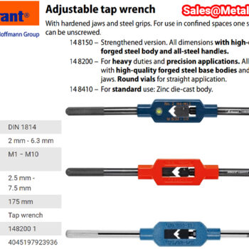 GARANT Tap Wrench DIN 1814,148700 (Adjustable Holder) M1 - M10, Ø2mm - Ø6.3mm - Image 2