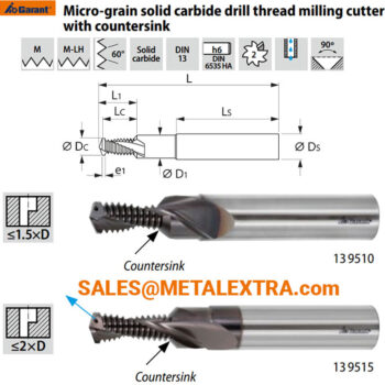 Alternative view of GARANT Drill Thread Milling Cutter 1.5×D TiAlN DIN 13 M4 - M12 139510