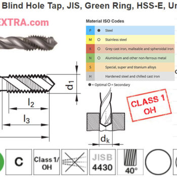 Alternative view of GUHRING Blind Hole Tap JIS B 4430 HSS-E Class 1 / OH M1 - M30 1012