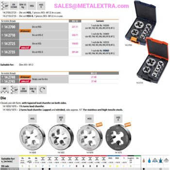 HOLEX Dies HSS-E EN 22568 7-piece Set M3-12 142735 - Image 3