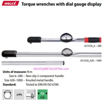 HOLEX Torque wrench DIN EN ISO 6789 Dial Gauge Display 655520 - Image 3