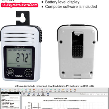 INSIZE Thermo-hygrometer Data Logger 0317-TH37 (Rechargeable, Resolution: 0.1℃, Mini-USB Data) Thermometer Range; -30°C - 70°C, Humidity; 0.1%RH - 100%RH - Image 4