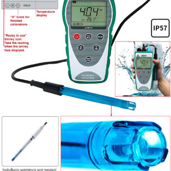 INSIZE Acidimeter Ph Tester 0430-HA21 (3-in-1, Resolution; 0.1/0.01pH) IP57, Accuracy; ±1% F.S pH, Conductivity Range: 0 - 14.00pH - Image 3