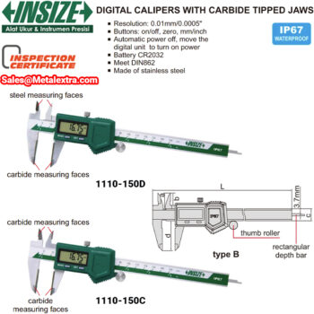 Alternative view of INSIZE Carbide Caliper IP67 1110-150C, Range: 150mm