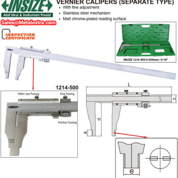 INSIZE Vernier External Caliper 1214 (Stainless Steel) Accuracy; ±0.05mm, Range; Ø300mm - Ø2000mm - Image 4