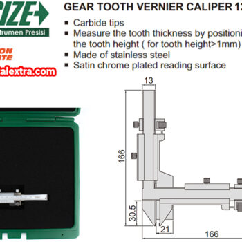 INSIZE Vernier Gear Tooth Caliper 1181-M25A Accuracy; ±0.04mm, Range; M1-26mm - Image 4
