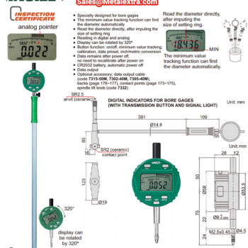 INSIZE 2128 Digital Tester Bore Gage (Grad: 0.01mm) Accuracy; ±0.025mm, Range; ⌀400mm - ⌀800mm - Image 4