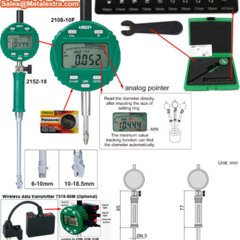 INSIZE Digital Bore Gauge 2152 For Smaller Holes (Grad; 0.002mm, Accuracy; ±12µm) Range; ≤Ø6mm - Ø18.5mm - Image 7