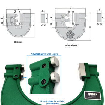 INSIZE Adjustable Snap Gauge 2187 Series (Go/No Go Gauge) Range; ≤⌀6mm - ≤⌀300mm - Image 10