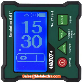 Alternative view of INSIZE Digital Level Dual Axis & Gyro Angle Meter 2199-1 (Mini USB + Buzzer Indicator) Range; 0-360°