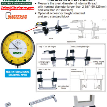 INSIZE Internal Thread Crest Diameter Gauge 2237-5 (API 5B, Dial Indicator res; 0.01mm) Accuracy; 0.02 mm, Range; 2 3/8-5 1/2"/60.325-139.7 mm - Image 2