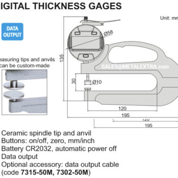 INSIZE Thickness Gauge 2872-10 (Resolution 0.01mm) Range; ≤⌀10 mm/0.4 Inch - Image 3