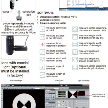 INSIZE Vision Measurement 2D System (33-195x, Manual, 300×200×200mm) ISD-V300A - Image 3