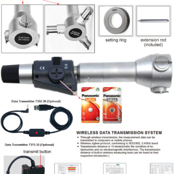 INSIZE 3-Points Bore Gauge Micrometer 3128 (Data Output, DIN863-4) IP54, Range; Ø50mm - Ø300mm - Image 7