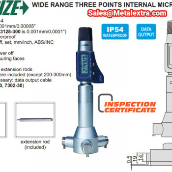 INSIZE 3-Points Bore Gauge Micrometer 3128 (Data Output, DIN863-4) IP54, Range; Ø50mm - Ø300mm - Image 6
