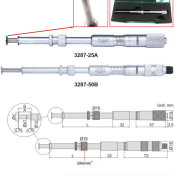 INSIZE Groove Micrometer 3287 (Graduation 0.01mm, Akurasi; ±10µm) Range; Ø25mm - Ø150mm - Image 3