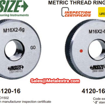 INSIZE Thread Ring Gage Metric (Metric, ISO1502) Range; M2-M60 - Image 3