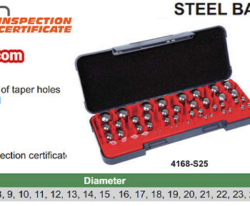 Alternative view of INSIZE Precision Steel Ball Gauge 4168-S25,  Ø1mm -25mm, (25 pcs)