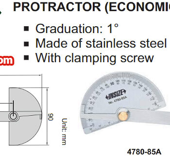 INSIZE 4780-85A Protractor 180°, with 100mm blade - Image 2