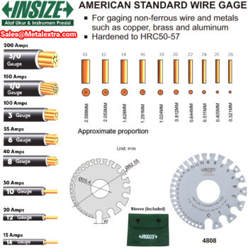 INSIZE Wire Gauge 4808 American Standard For Non-ferrous wires (⌀8.250mm - ⌀0.127mm/⌀0.3249 - ⌀0.0050 Inch) Range; 0-36 - Image 3