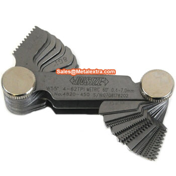 INSIZE Screw Thread Pitch Gauge 4820 (Metric-Unified 60°/Imperial-Whitworth 55°) Accuracy; 0.03mm, Range; 0.25-7mm / 4-62 Thread Per Inch - Image 3