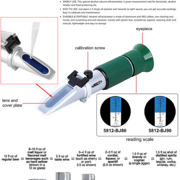 INSIZE Alcohol Refractometer 5812-BJ Series (Resolution; 1 % v/v, Accuracy;  ±1 % v/v) Range; 0~80% V/V (V/V - alcohol volume percent) - Image 4