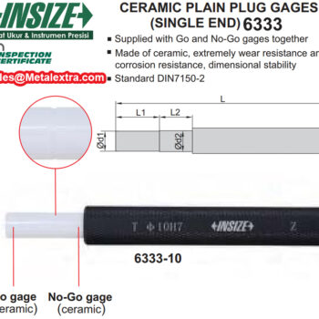 INSIZE Ceramic Plug Gauge 6333 (Metric Standard DIN7150-2, Go-NoGo Gage) Range; ø1mm - ø40mm - Image 3