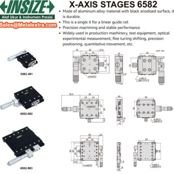 INSIZE Linear Stage X-Axis 6582 (Screw micrometer grad; 0.01mm) Displacement; 6.5mm - 12mm, Size; Ø40mm - Ø125mm - Image 5