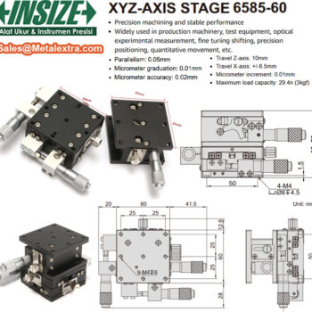 INSIZE Stage XYZ-Axis 6585-60 (Screw micrometer grad; 0.01mm) Displacement; ±6.5mm - 12mm, Size; Ø60mm - Image 7