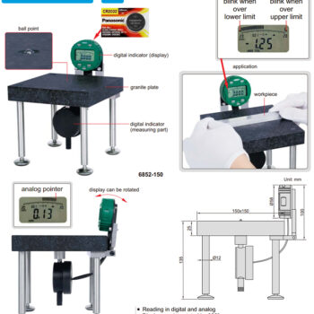 INSIZE Flatness Measurement 6852-150 Ball Probe Granite Stand (Resolution 0.001mm) Range; 150mm - Image 2