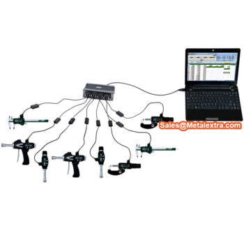 Alternative view of INSIZE Interface box data output 7210-2 (RS232 - USB Port) Max; 8 Channel Gauges